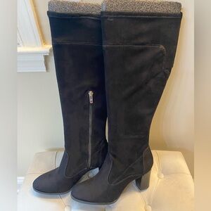 MARC FISHER Black Suede Knee-High Women's Boots Sz 9M